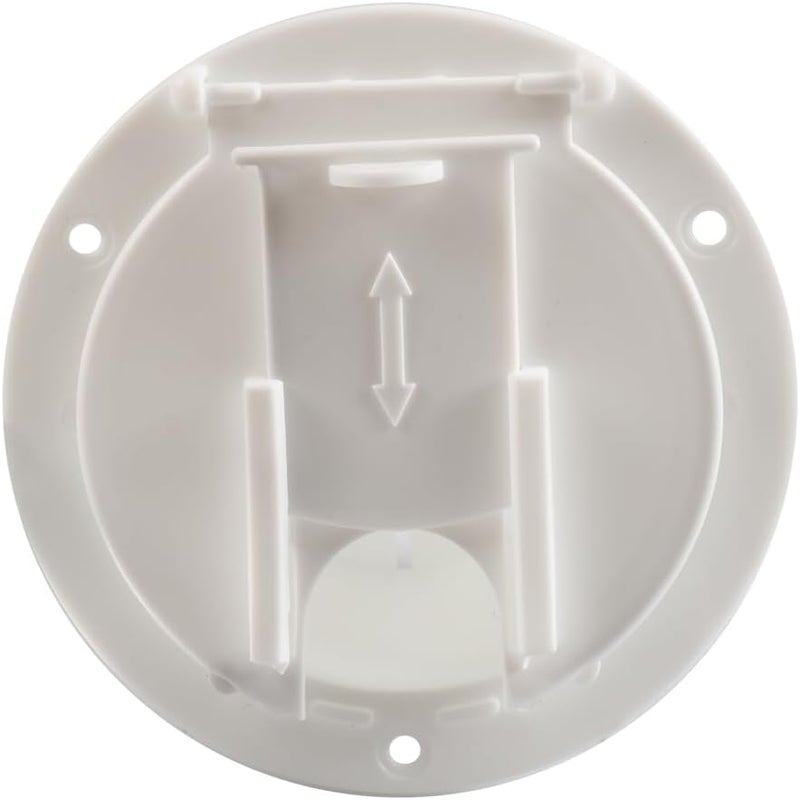 Edinstry RV Electrical Cable Hatch, Deluxe Round Power Cord Hatch Cover for RV Camper Trailer, Fits 50 Amp Cables, 3-1/4" Inner Diameter, 4-1/2" Outer Diameter, White Plastic - Image 5